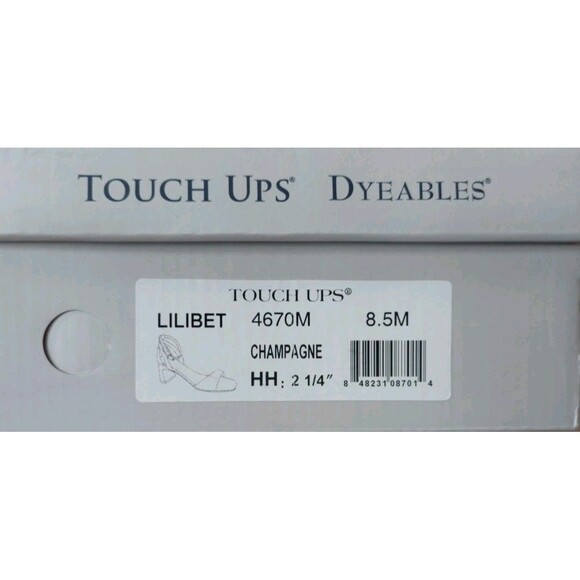 Benjamin Walk Touch Ups Lilibet Champaign Open Toe Glitz Heels 8.5 M Dyeable - Picture 7 of 8